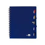 Galery – Caderno espiral liderpapel a5 micro executive capa plastico 100 f 80 gr quadricula 5mm 5 separadores com elastico azul0