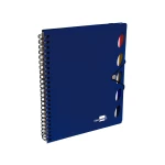 Galery – Caderno espiral liderpapel a5 micro executive capa plastico 100 f 80 gr quadricula 5mm 5 separadores com elastico azul0