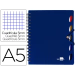 Thumbnail-Caderno espiral liderpapel a5 micro executive capa plastico 100 f 80 gr quadricula 5mm 5 separadores com elastico azul