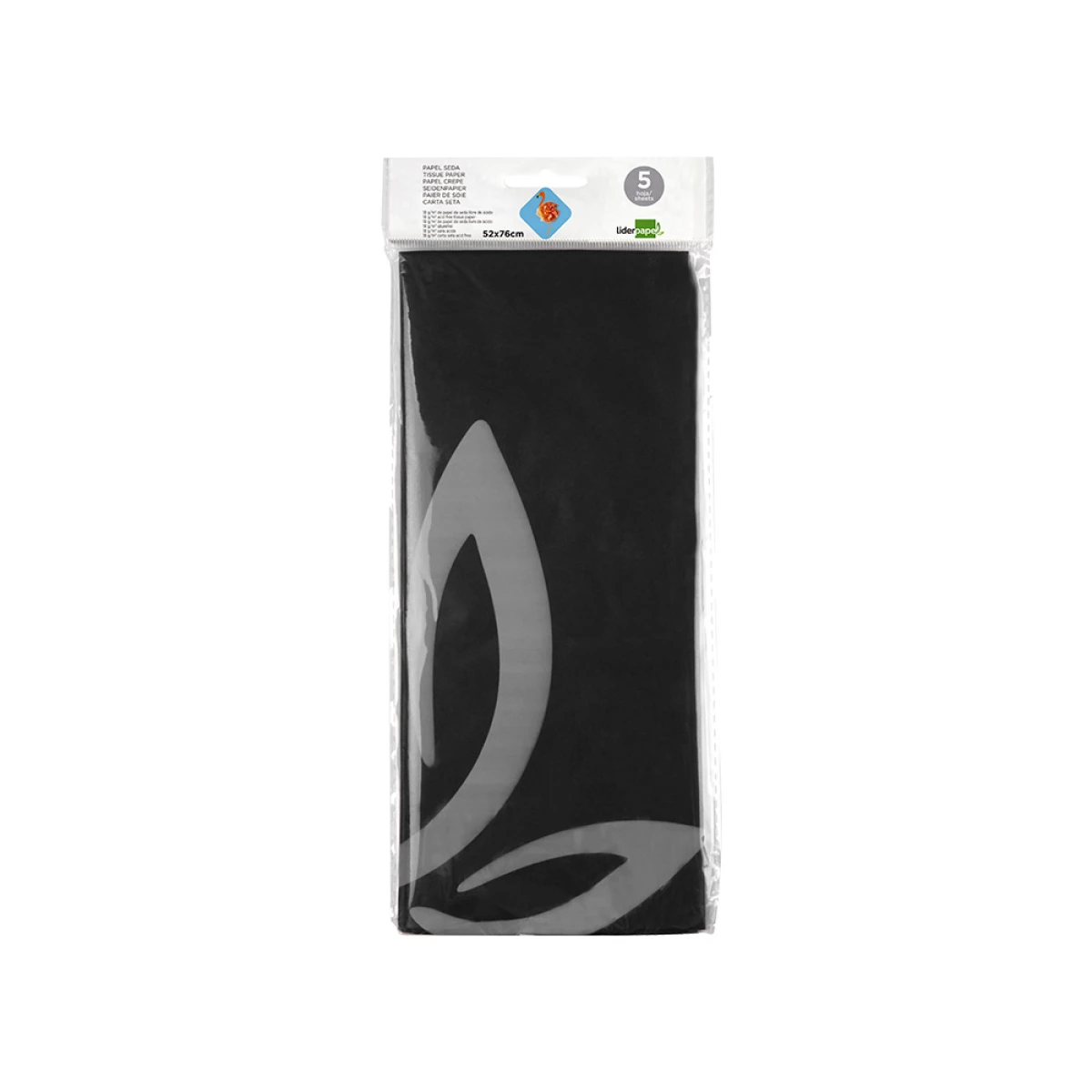 Galery – Papel seda liderpapel 52 x 76 cm 18 gr preto0