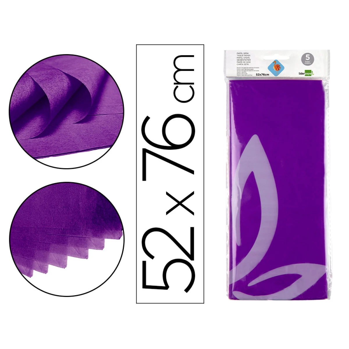 Thumbnail-Papel seda liderpapel 52 x 76 cm 18 gr violeta