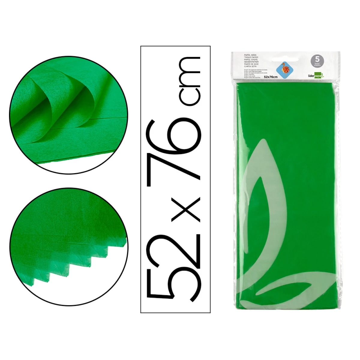 Thumbnail-Papel seda liderpapel 52 x 76 cm 18 gr verde