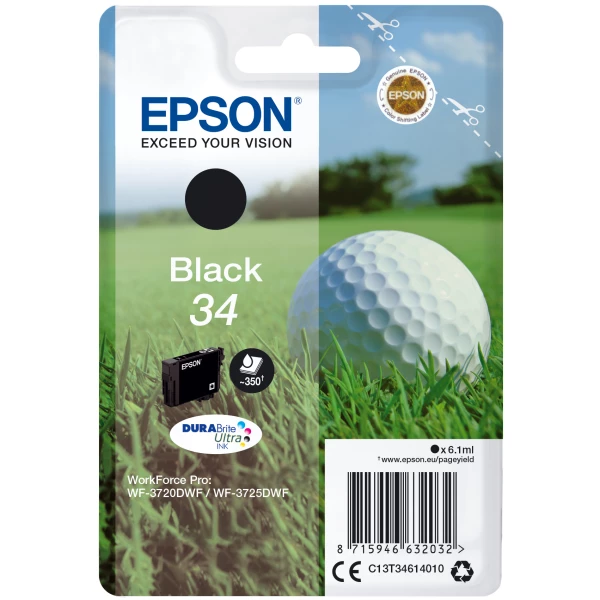 Thumbnail-Epson Golf ball C13T34614010 tinteiro 1 unidade(s) Original Rendimento padrão Preto