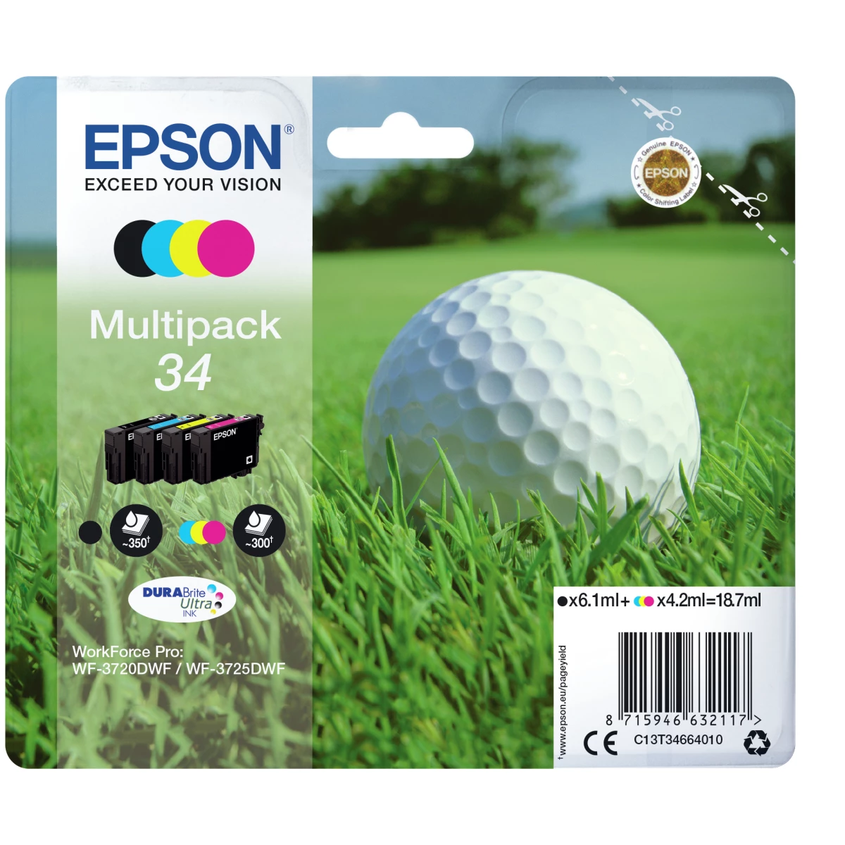 Galery – Epson Golf ball C13T34664010 tinteiro 1 unidade(s) Original Rendimento padrão Preto, Ciano, Magenta, Amarelo0