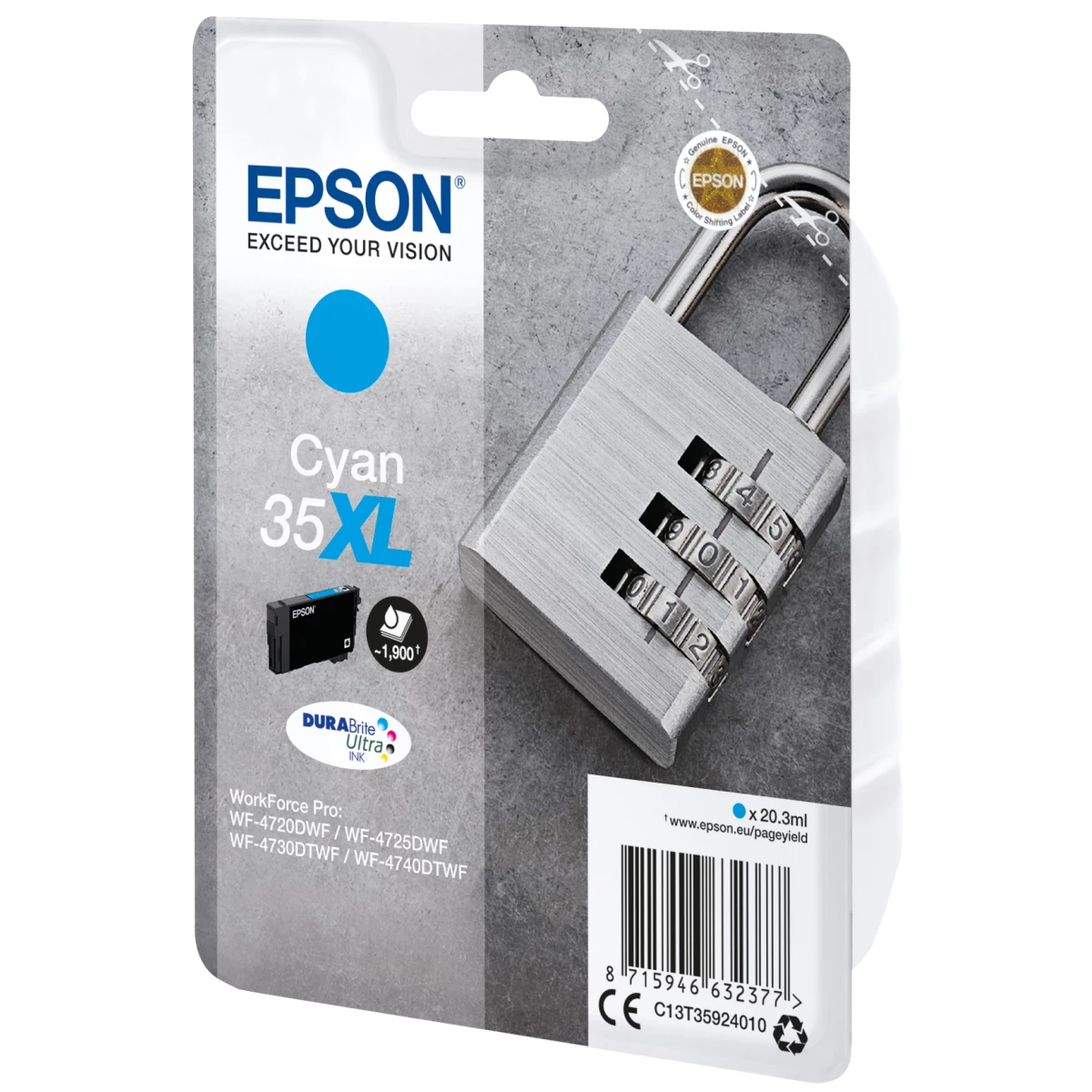 Galery – Epson Padlock C13T35924010 tinteiro 1 unidade(s) Original Rendimento alto (XL) Ciano0