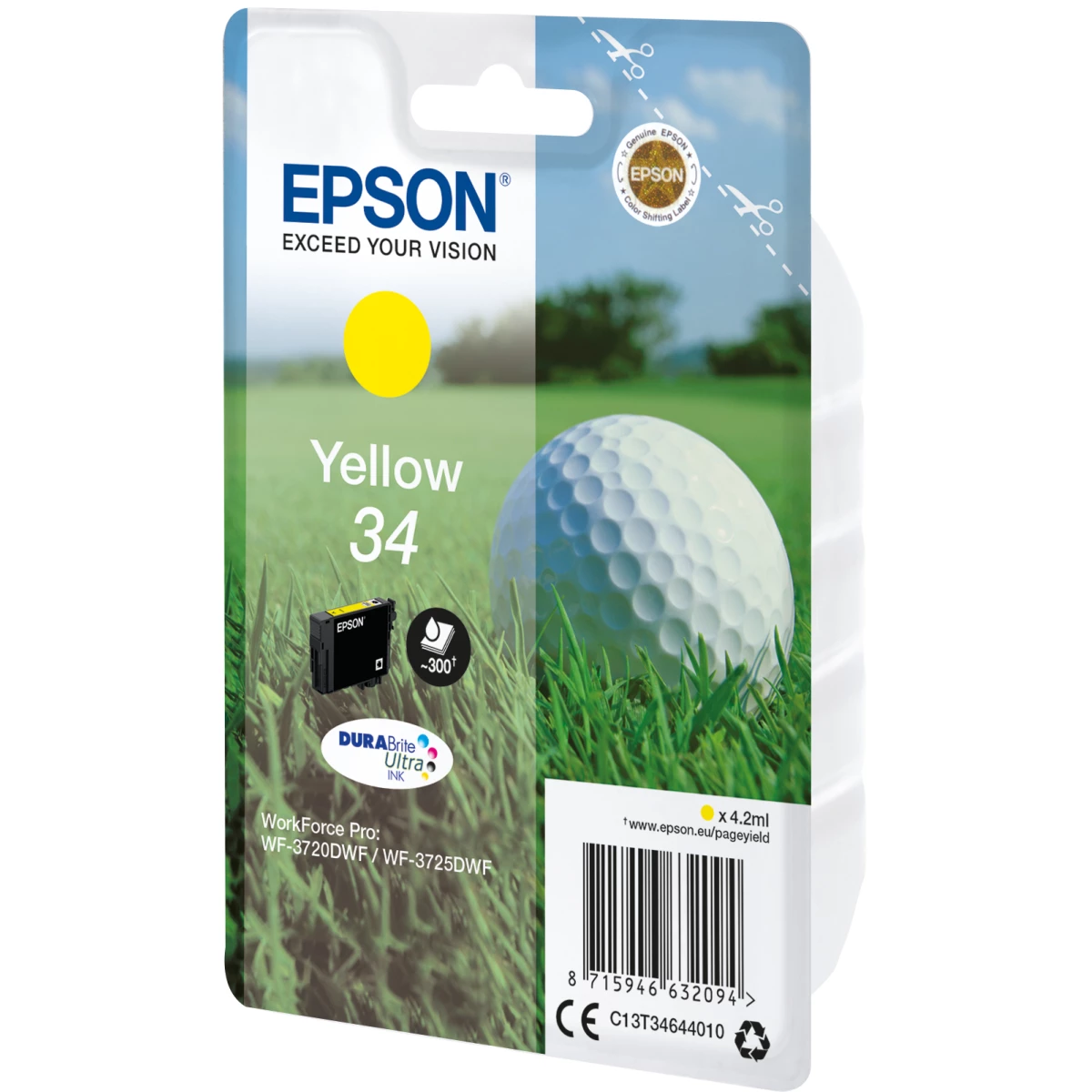 Galery – Epson Golf ball C13T34644010 tinteiro 1 unidade(s) Original Rendimento padrão Amarelo0