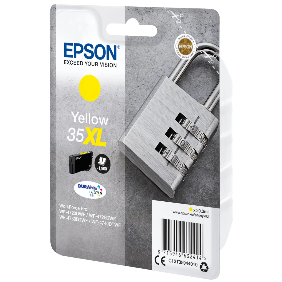 Galery – Epson Padlock C13T35944010 tinteiro 1 unidade(s) Original Rendimento alto (XL) Amarelo0