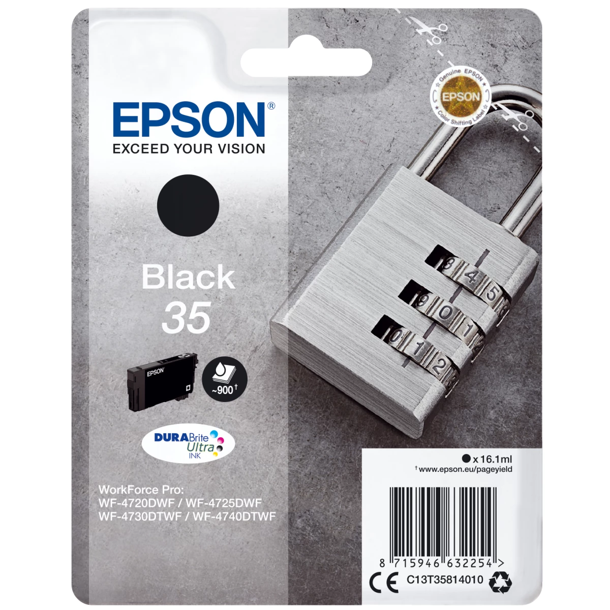 Thumbnail-Epson Padlock C13T35814010 tinteiro 1 unidade(s) Original Rendimento padrão Preto