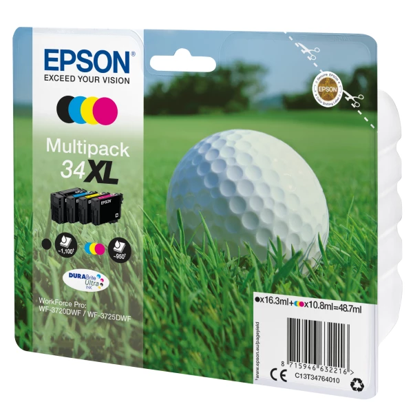 Thumbnail-Epson Golf ball C13T34764010 tinteiro 1 unidade(s) Original Rendimento alto (XL) Preto, Ciano, Magenta, Amarelo