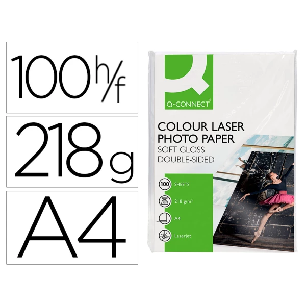 Thumbnail-Papel fotografia q-connect glossy 218 gr caixa 100 folhas