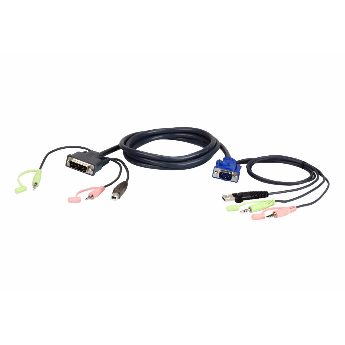 Thumbnail-ATEN VGA USB to DVI KVM Cable 3m cabo KVM Preto, Azul, Verde, Rosa