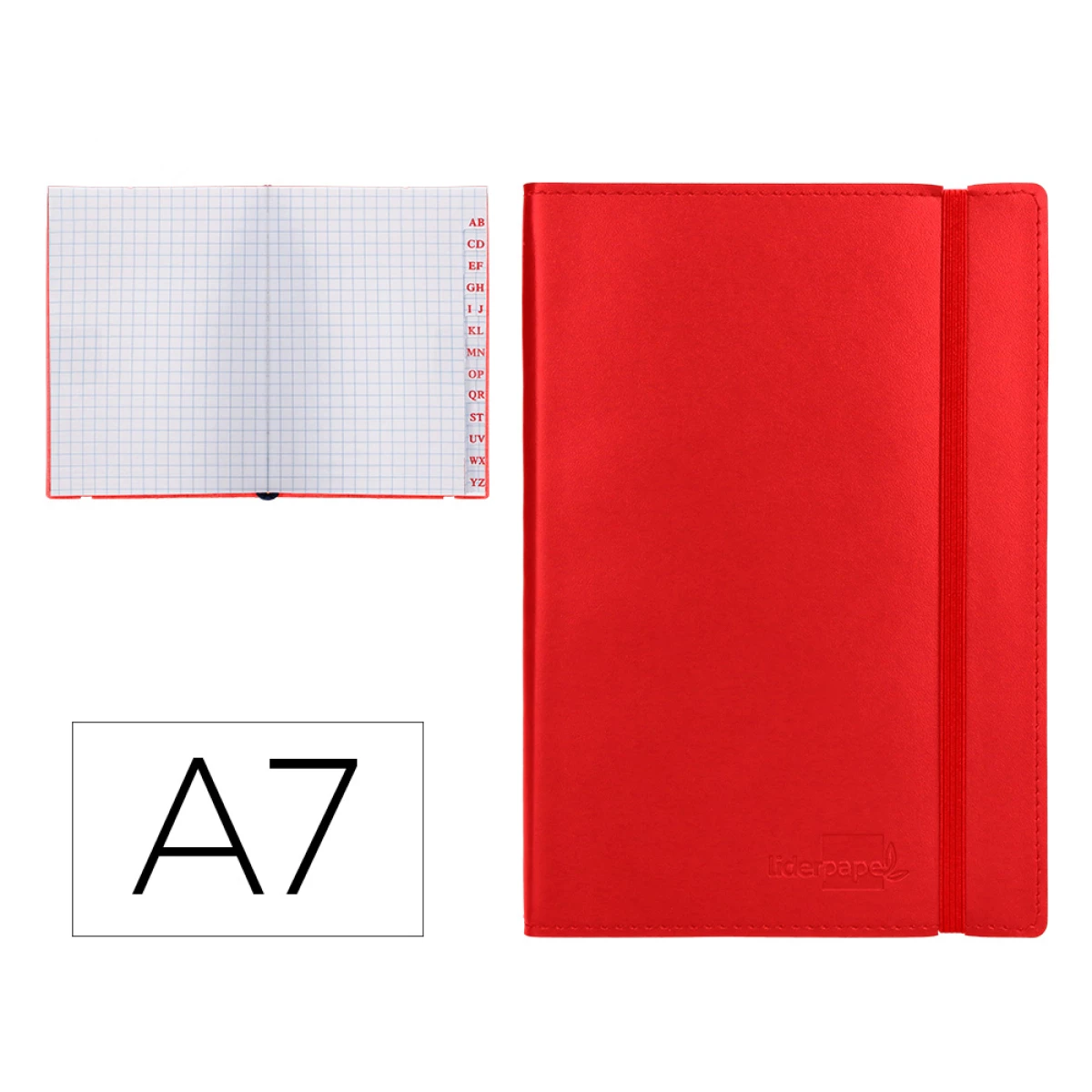 Thumbnail-Livro apontamentos liderpapel com indice din a7 vermelho