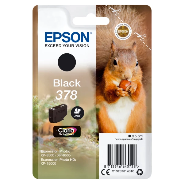 Thumbnail-Epson Squirrel C13T37814010 tinteiro 1 unidade(s) Original Rendimento padrão Preto