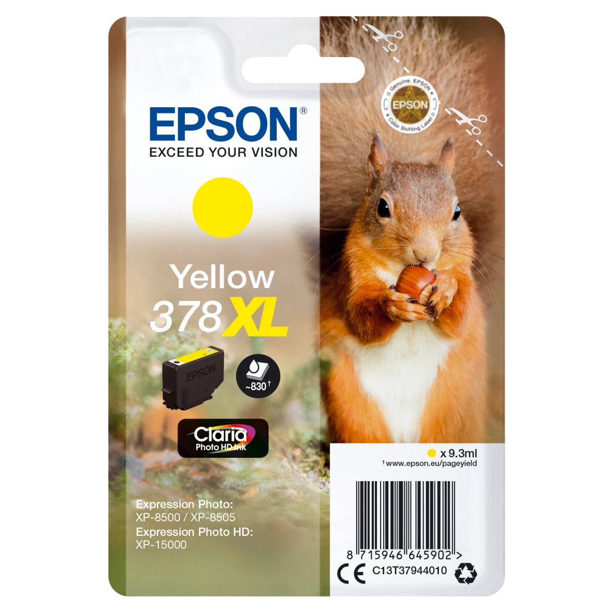 Thumbnail-Epson Squirrel 378XL tinteiro 1 unidade(s) Original Rendimento alto (XL) Amarelo