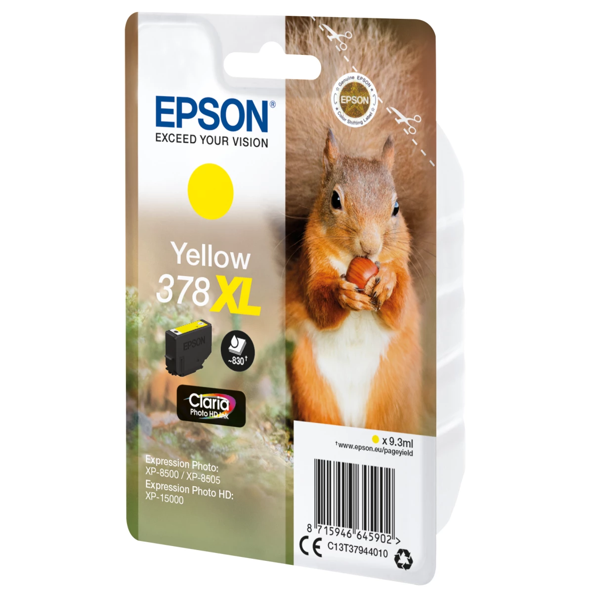 Galery – Epson Squirrel 378XL tinteiro 1 unidade(s) Original Rendimento alto (XL) Amarelo0