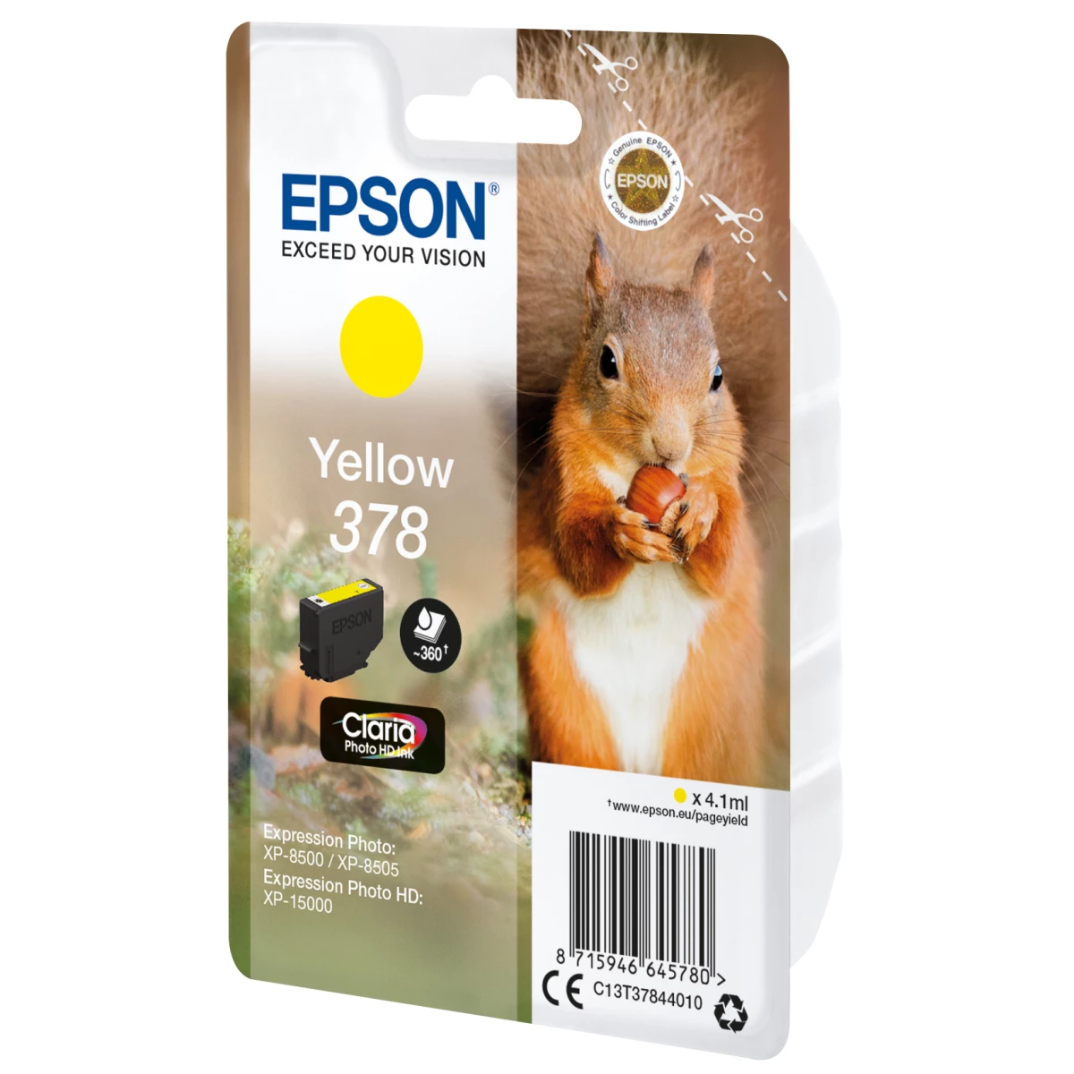 Galery – Epson Squirrel C13T37844010 tinteiro 1 unidade(s) Original Rendimento padrão Amarelo0