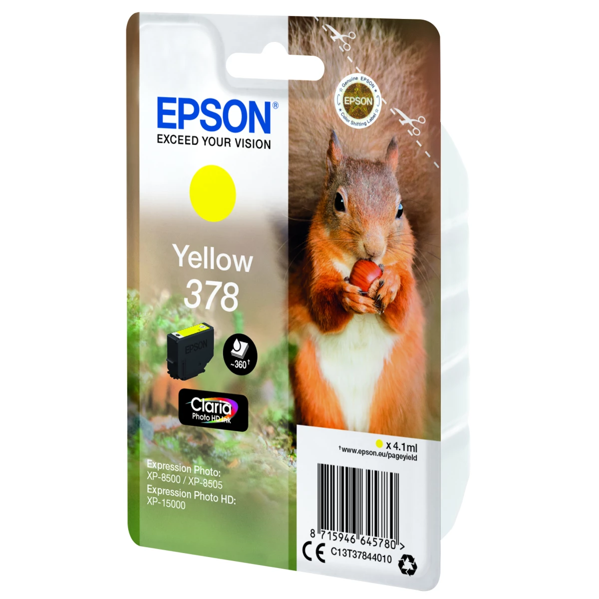 Galery – Epson Squirrel C13T37844010 tinteiro 1 unidade(s) Original Rendimento padrão Amarelo0