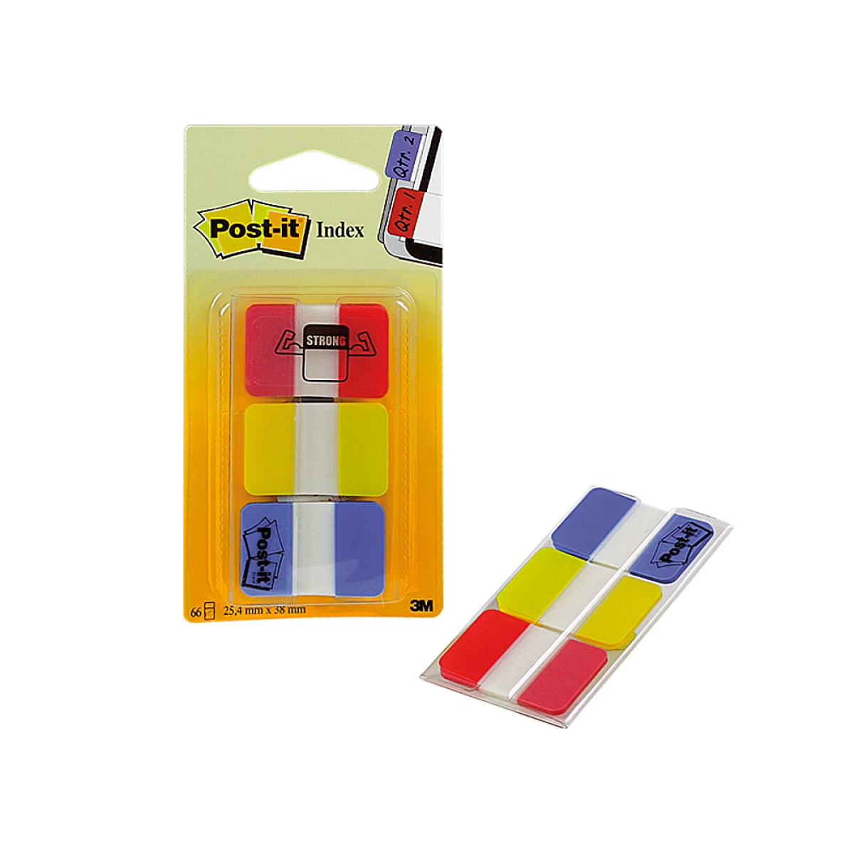 Galery – Bandas separadoras post-it index 3 cores vermelho, amarelo e azul0