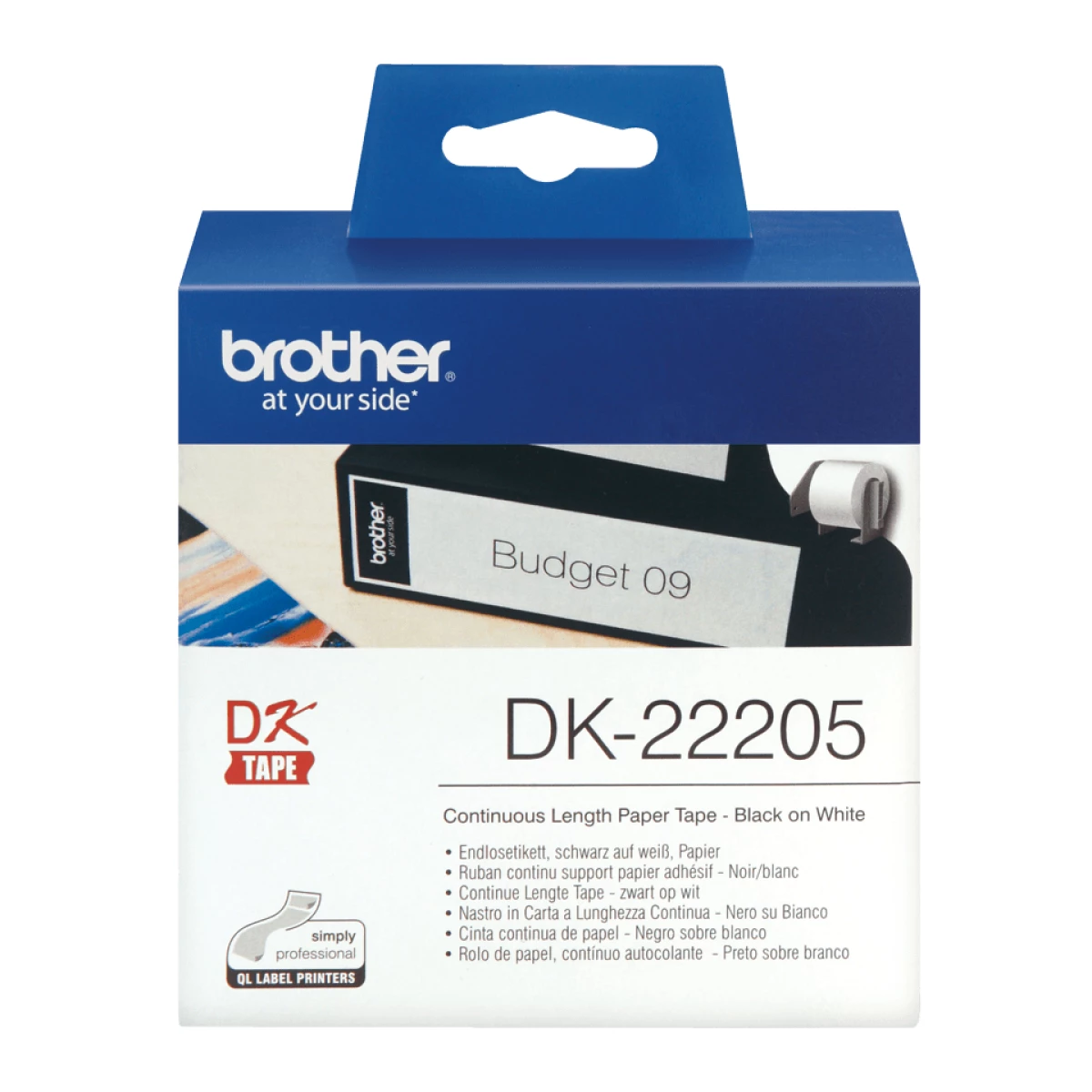 Galery – Brother DK-22205 etiquetadora Preto sobre branco0