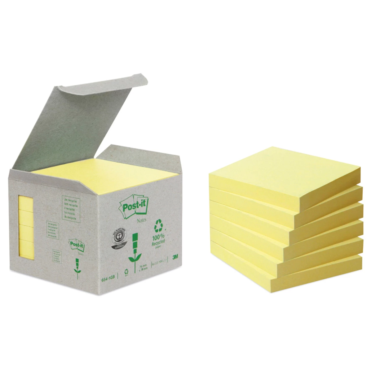 Galery – Bloco de notas adesivas post-it recicladas em torre 76 x 76 mm 16 blocos0