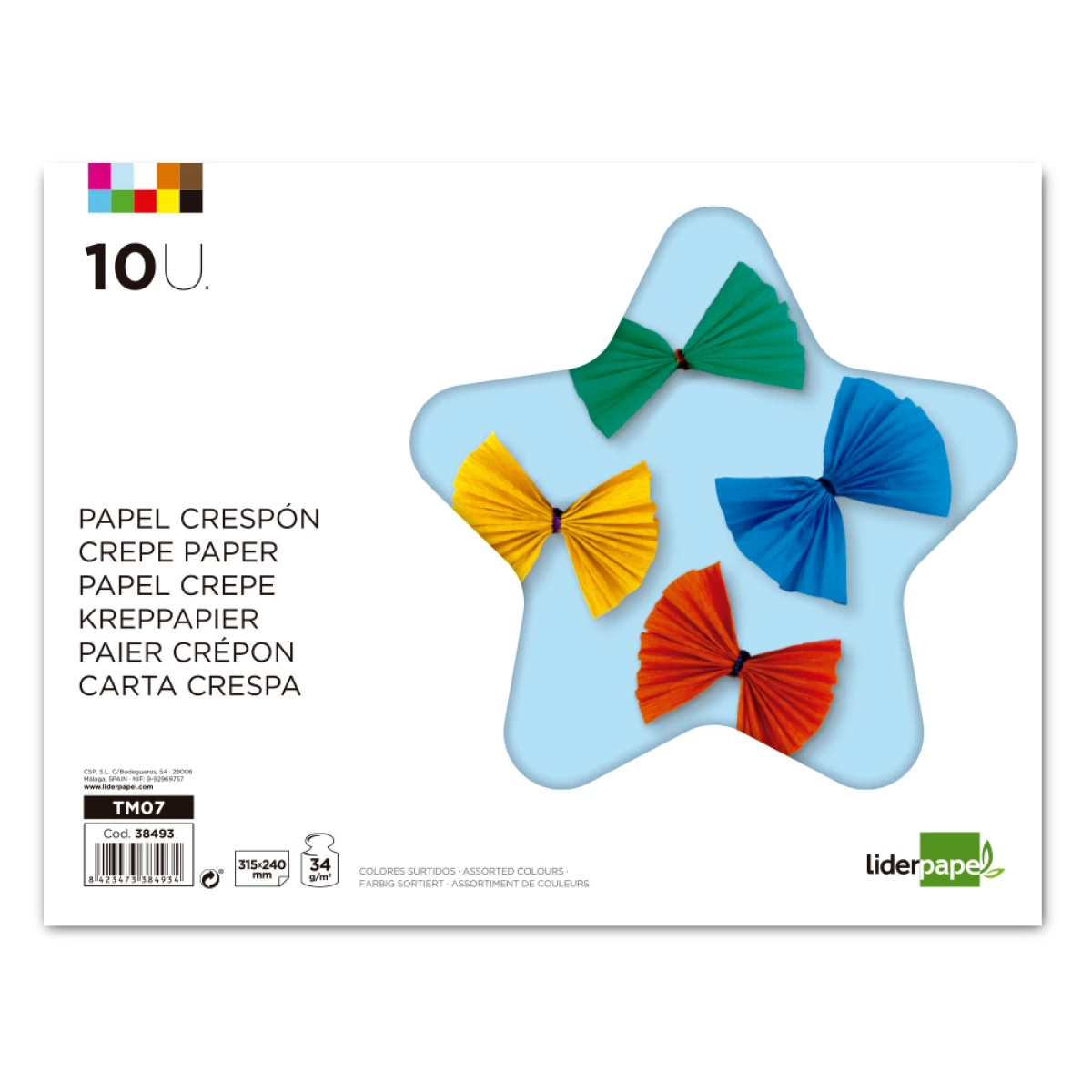 Galery – Bloco trabalhos manuais liderpapel folio papel crepe 10 folhas sortidas0