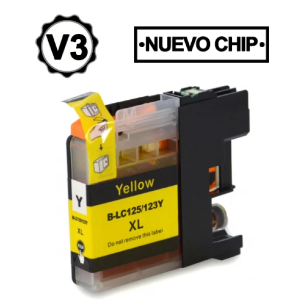 Thumbnail-Cartucho de tinta genérico amarelo Brother LC123XL/LC121XL – Substitui LC123Y/LC121Y