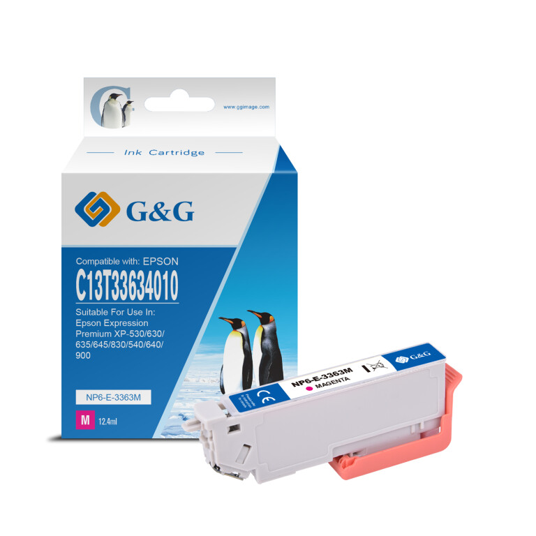 Thumbnail-G&G Epson T3363/T3343 (33XL) Magenta Genérico Cartucho de Tinta – Substitui C13T33634012/C13T33434012