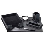 Galery – Conjunto de secretaria em polipele 6 pecas preto0