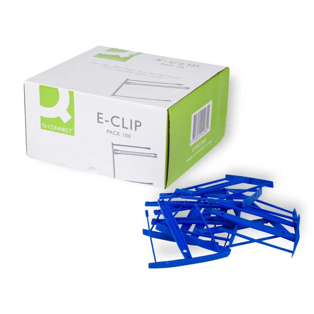 Galery – Encadernador fastener q-connect plastico e-clips cor azul caixa de 100 unidades0