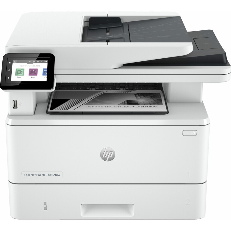 Thumbnail-HP LaserJet Pro Multifunções 4102dw, Preto e branco, Impressora para Pequenas e médias empresas, Impressão, cópia, digitalização, Ligação sem fios; Compatibilidade com o Instant Ink; Impressão a partir do smartphone ou tablet; Alimentador automático de documentos