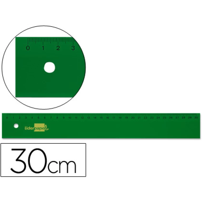 Thumbnail-Regua liderpapel 30 cm plastico verde