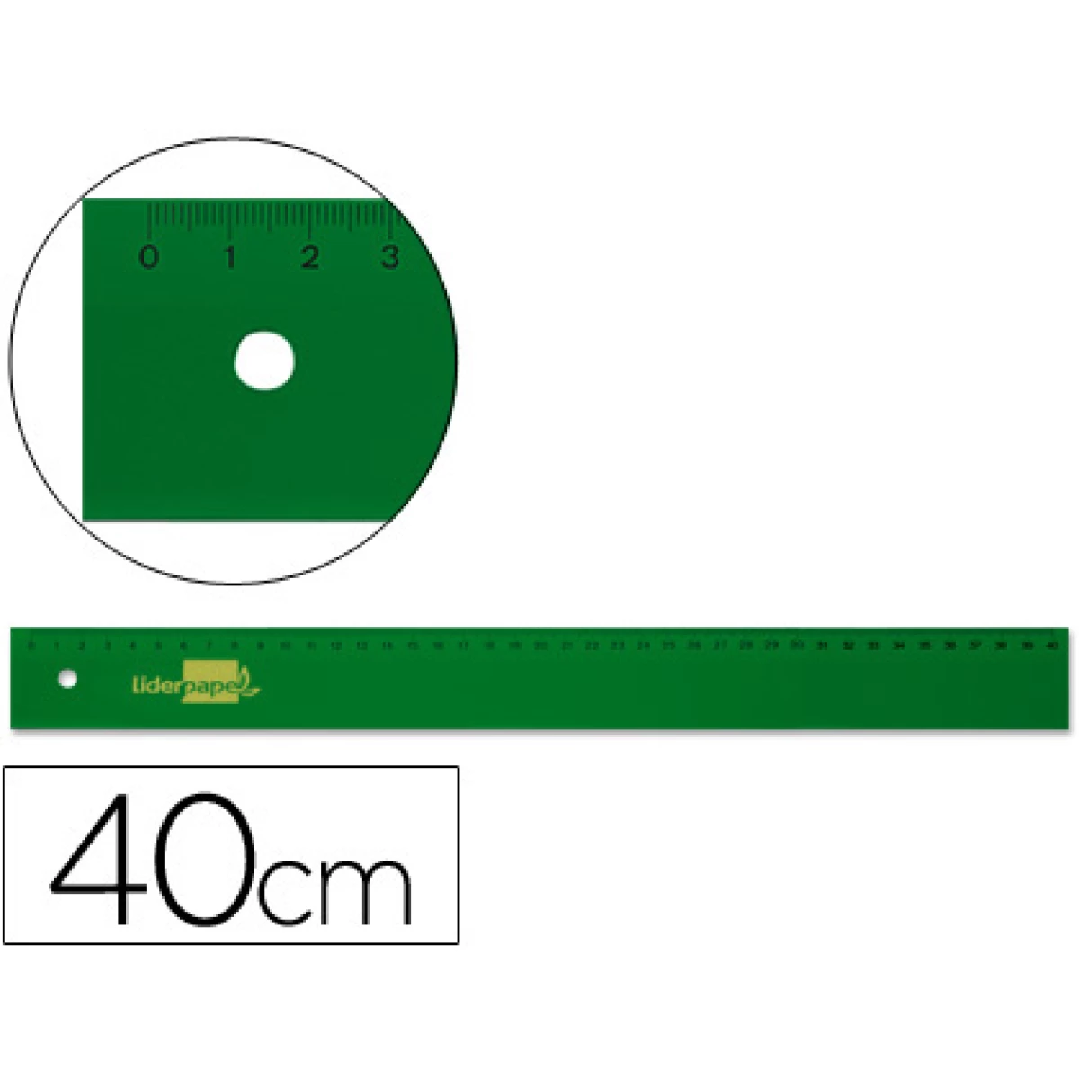 Thumbnail-Regua liderpapel 40 cm plastico verde