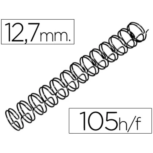 Thumbnail-Espiral gbc preta modelo wire 3:1 12,7 mm n.8 com capacidade para 105 folhas