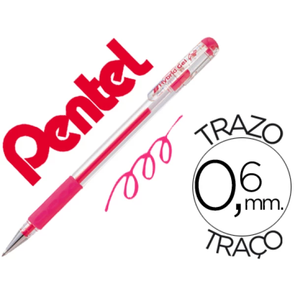 Thumbnail-Roller pentel k116 gel grip rosa – 12 unidades