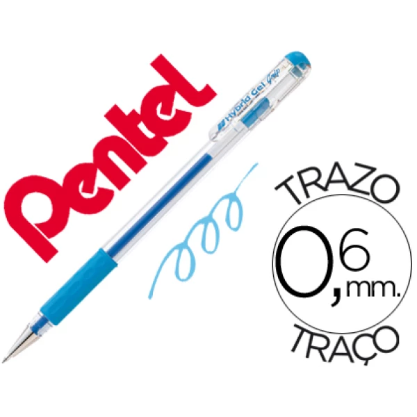 Thumbnail-Roller pentel k116 gel grip azul claro – 12 unidades