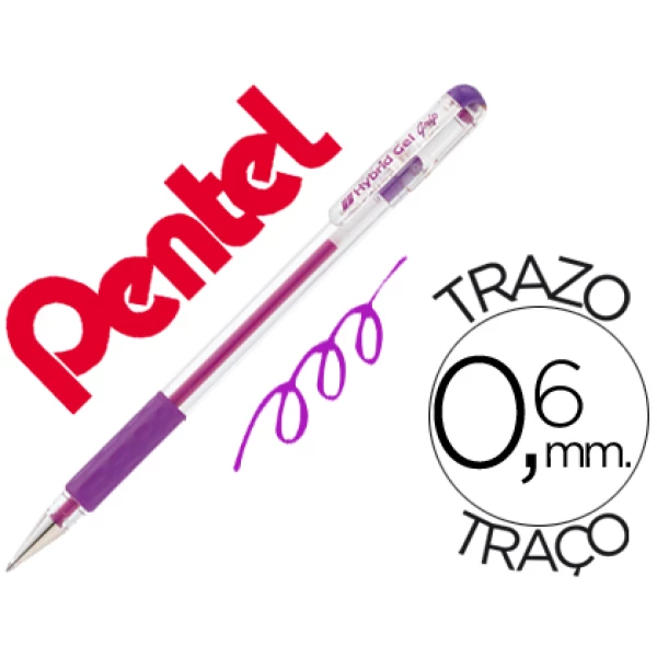 Thumbnail-Roller pentel k116 gel grip violeta – 12 unidades