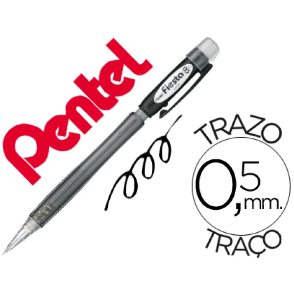 Thumbnail-Lapiseira pentel ax105 fiesta 0,5 mm preto – 12 unidades