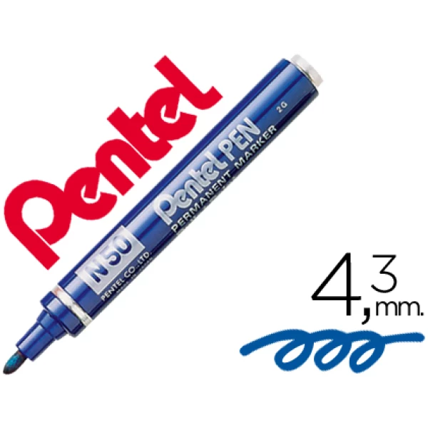 Thumbnail-Marcador pentel n50 permanente azul 4,3 mm – 12 unidades