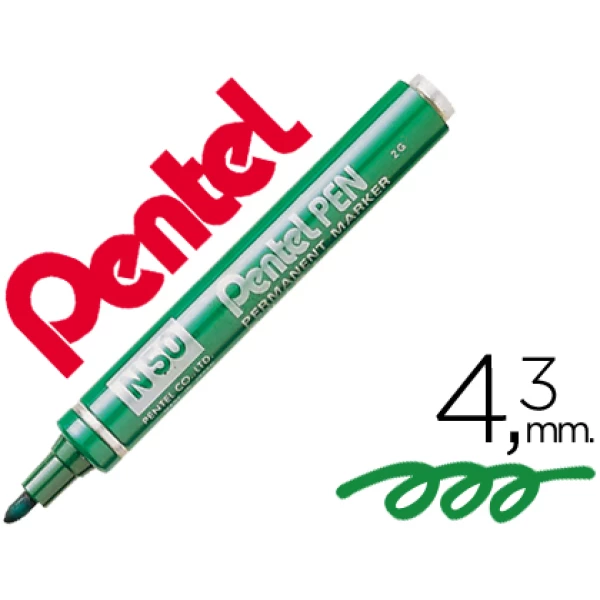 Thumbnail-Marcador pentel n50 permanente verde 4,3 mm – 12 unidades