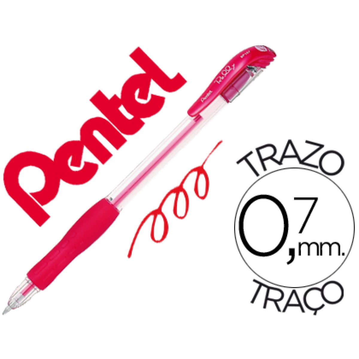 Thumbnail-Esferografica pentel bp107 rolly vermelho – 12 unidades