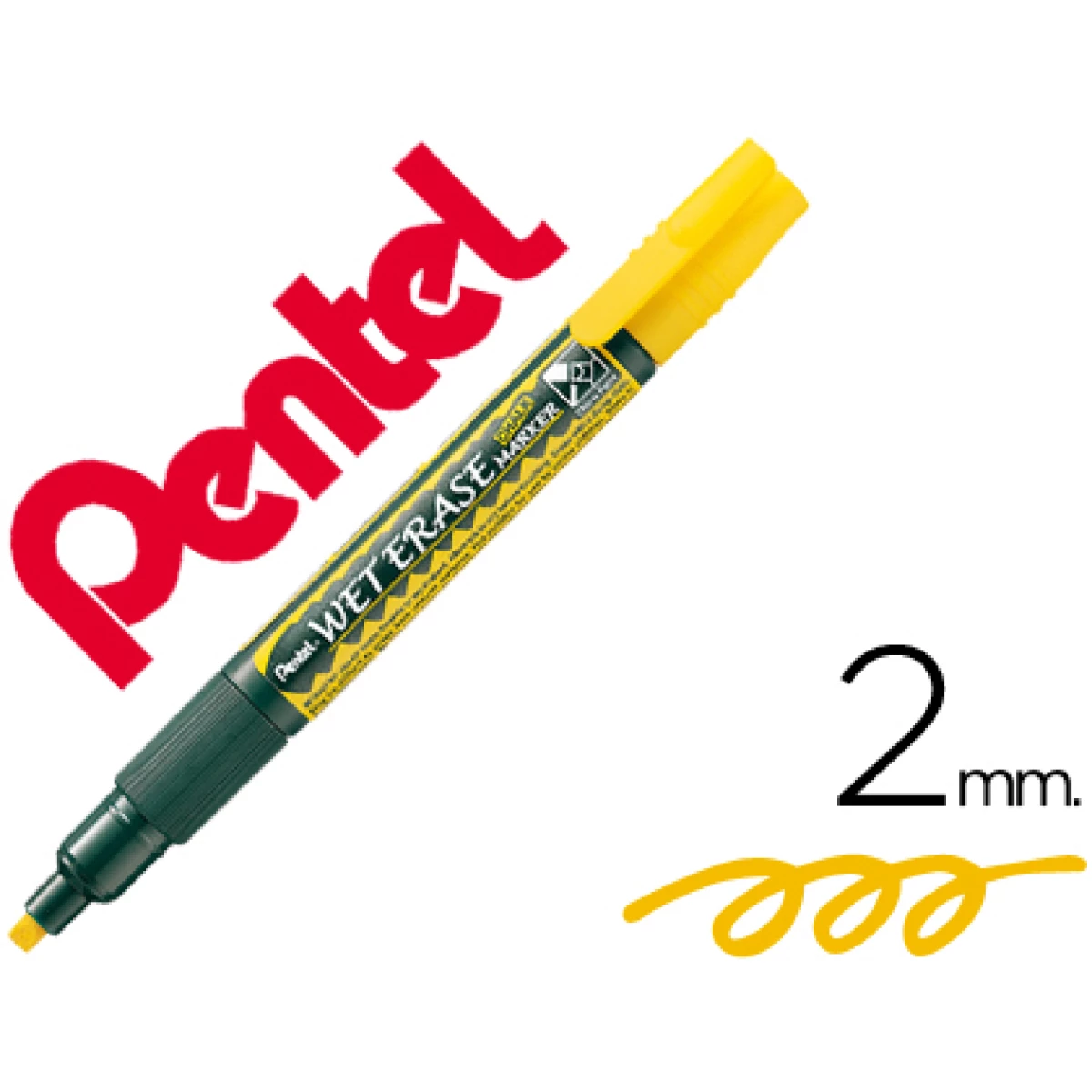 Thumbnail-Marcador pentel giz smw26 wet erase amarelo – 12 unidades