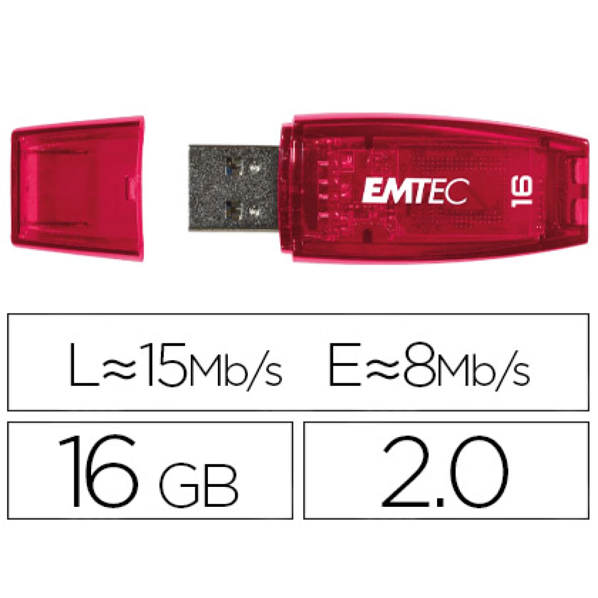 Thumbnail-Pen drive usb emtec flash usb 16gb c410 vermelho