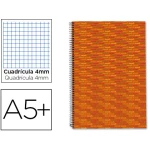 Thumbnail-Caderno espiral liderpapel quarto 80 f quadriculado 4 mm 70 grs capa forrada laranja liderpapel