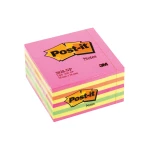 Galery – Bloco de notas adesivas post-it 76×76 mm cubo cor rosa neon 450 folhas0