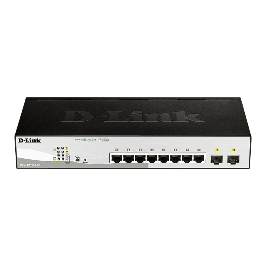 Thumbnail-D-Link DGS-1210-10P Gerido L2 Gigabit Ethernet (10/100/1000) Power over Ethernet (PoE) 1U Preto