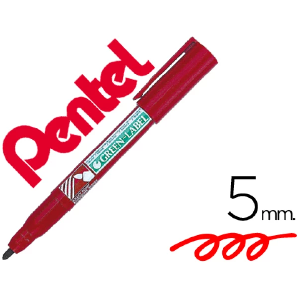 Thumbnail-Marcador pentel nn50 permanente ponta redonda vermelho – 12 unidades