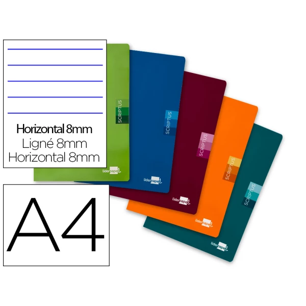 Thumbnail-Caderno agrafado liderpapel scriptus din a4 48 f pautado papel 90 gr