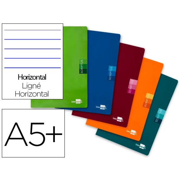 Thumbnail-Caderno agrafado liderpapel scriptus din a5 48 f pautado papel 90 gr