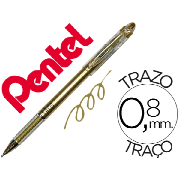 Thumbnail-Esferografica roller metalica pentel bg 208 dourada 0,4 mm ideal para papel e madeira suave secagem rapida – 12 unidades