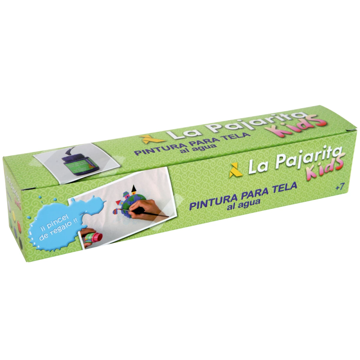 Galery – Pintura para tecido la pajarita -set de 6 cores sortidas+ pincel0